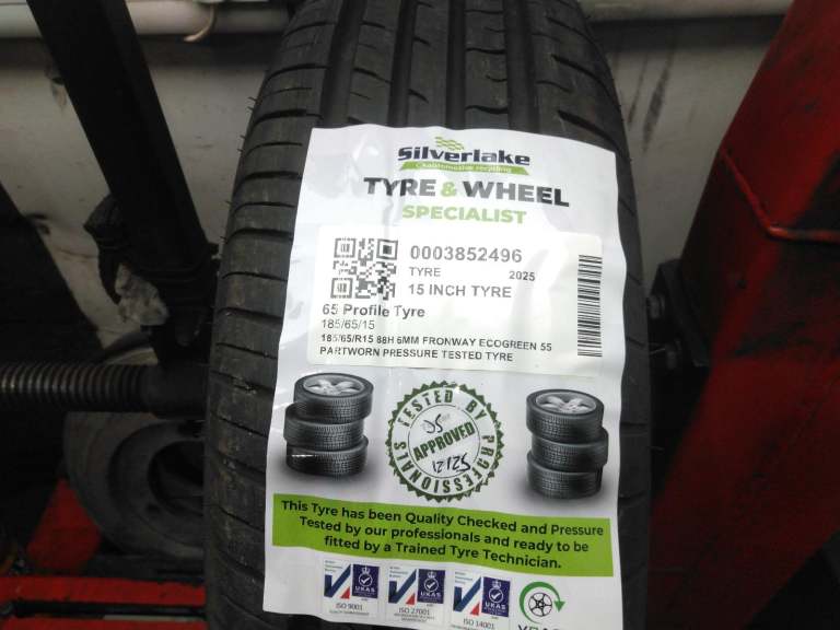 185/65/R15 88h 6mm Fronway Ecogreen 55 Partworn Pressure Tested Tyre