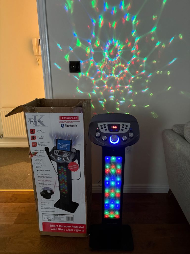 Easy Karaoke Smart Pedestal with Disco Light Effects