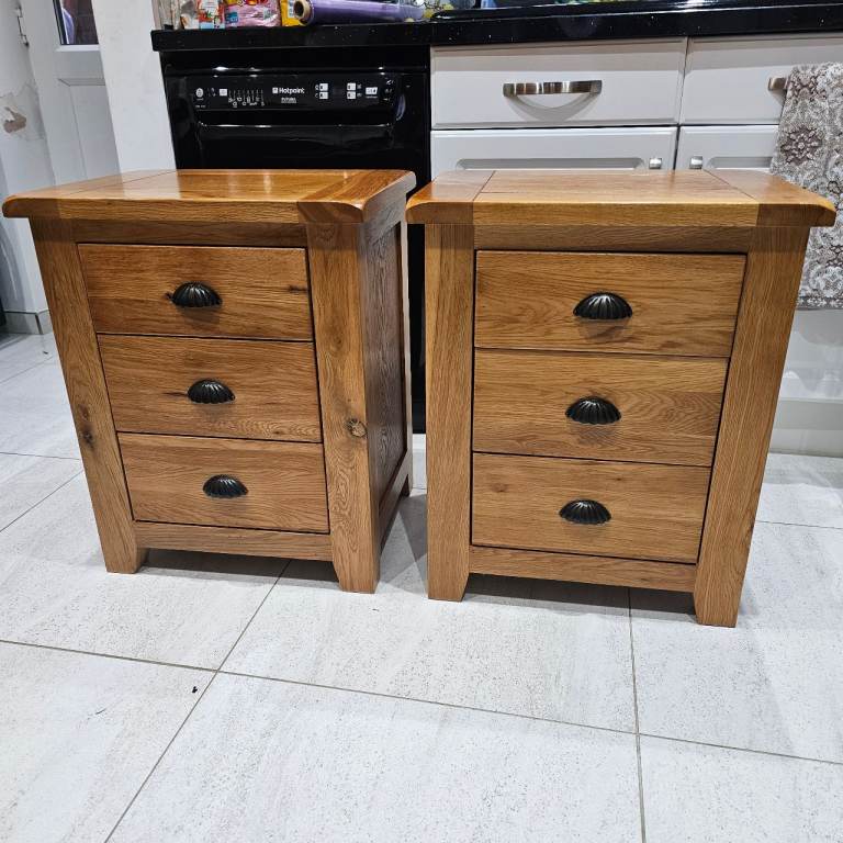 image for Stunning Large oak bedside tables x2
