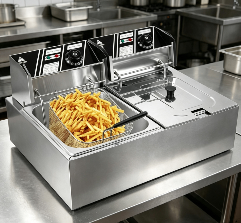 BRAND NEW Commercial Double Electric Fryer - Stainless Steel