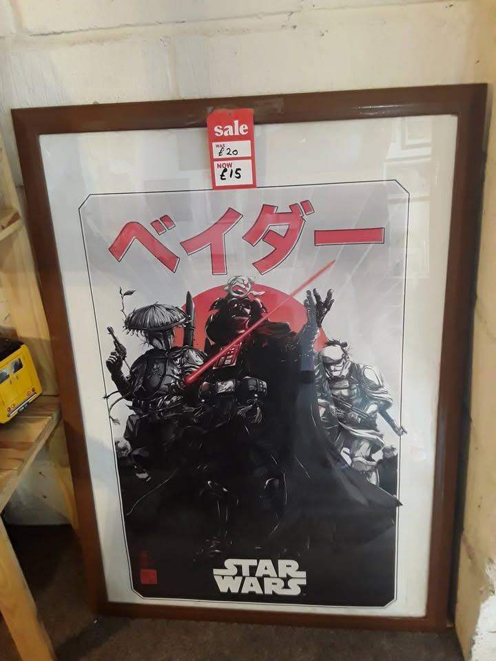 Framed STAR WARS Visions poster Copley Mill Low Cost Moves 2nd Hand Furniture STALYBRIDGE SK15 3DN