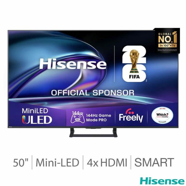 HISENSE 50E8QTUK HDR UHD MINI LED FREELY 50" 4K SMART TV.AS NEW UNMARKED CONDITION 