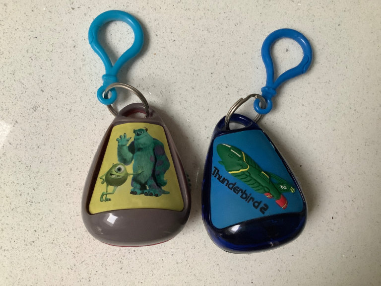 2x Talking Keyrings .Monsters Inc & Thunderbirds