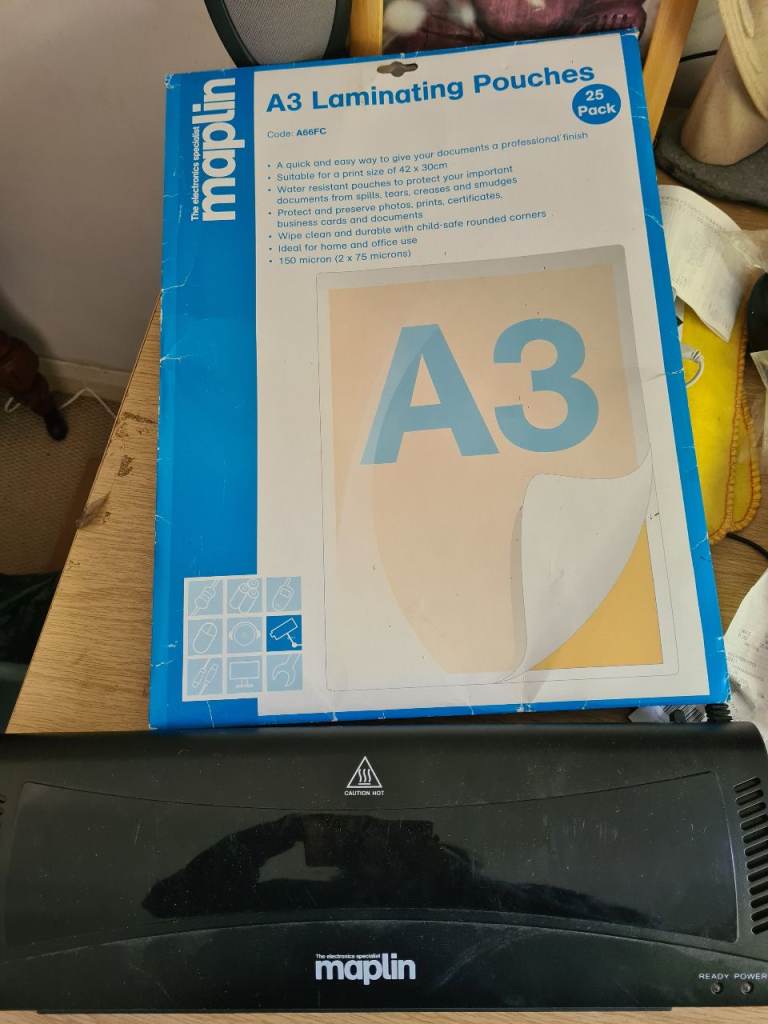 A3 laminator and pouches