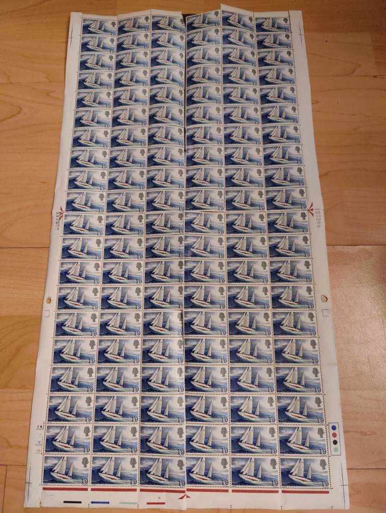 Sheet of 120x 1'9 unused stamps depicting the Gypsy Moth IV. Goaman Harrison