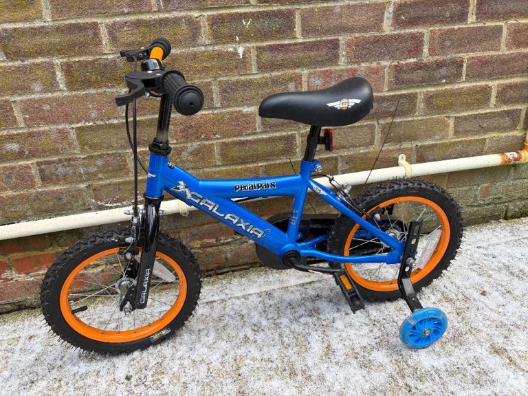 Pedal Pals Galaxia 14-Inch Kids' Bike - Blue/Orange/Black