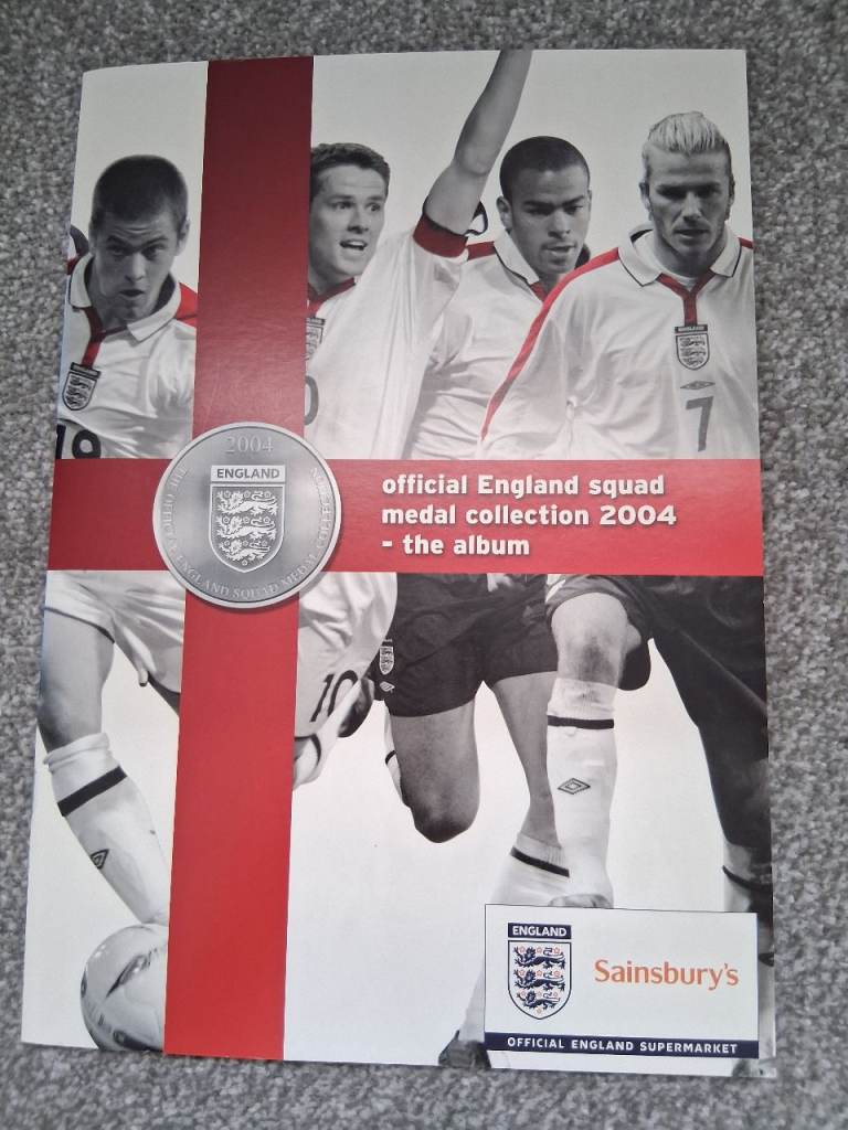 Official England Squad Medal Collection 2004 Album with Medals