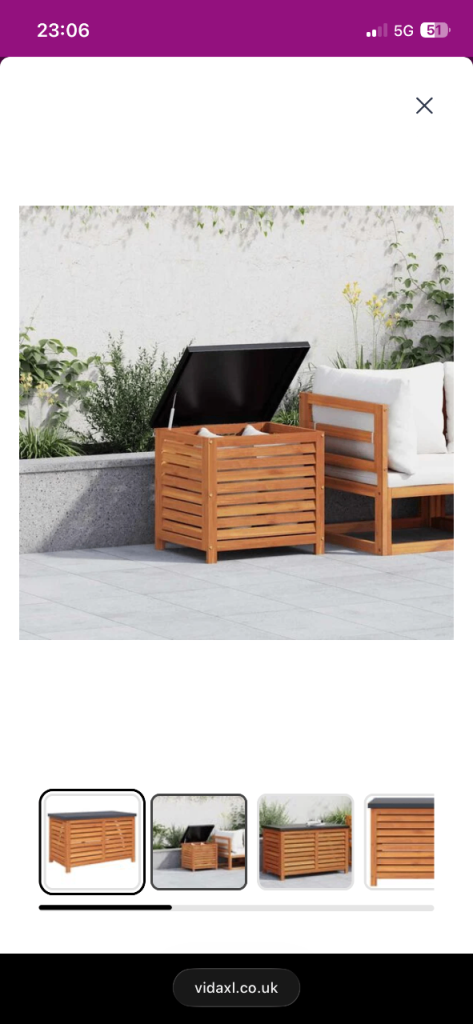 New Wooden Garden Storage Box with Lid – Brown