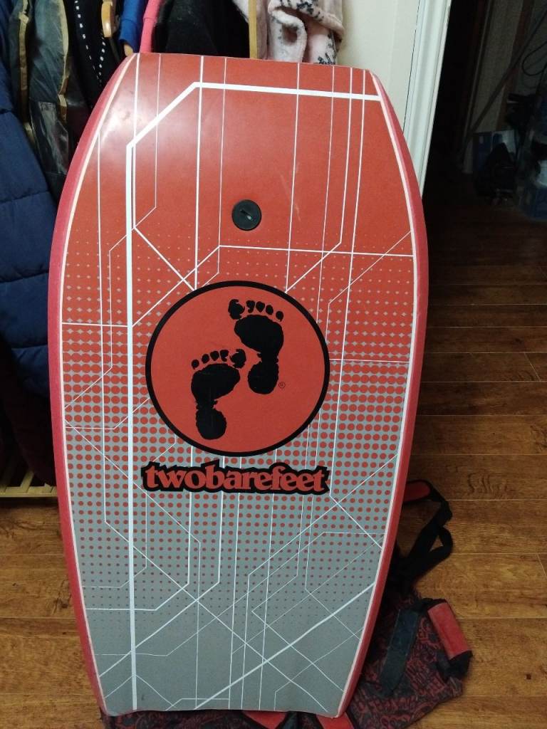 Two Barefeet body board and bag