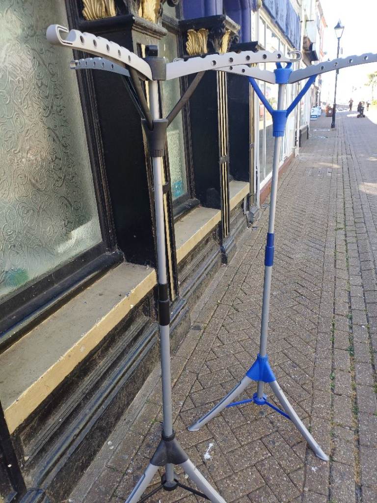 Clothes Airer Drying Rack - Grey and Blue, Good Condition