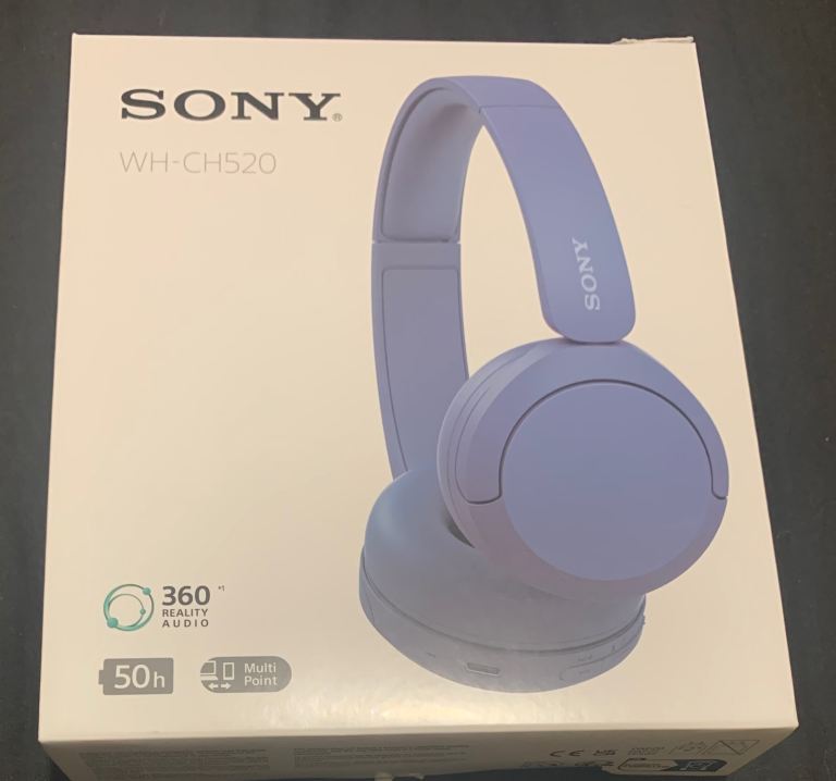 Sony WH-CH520 On-Ear Wireless Bluetooth Headphones - Blue