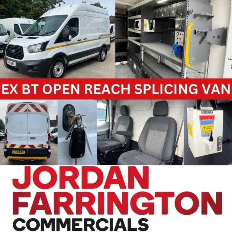 2018 FORD TRANSIT 2.0 350 FWD L2 H3 EURO 6 WORKSHOP VAN / SPLICING VAN *EX BT* 