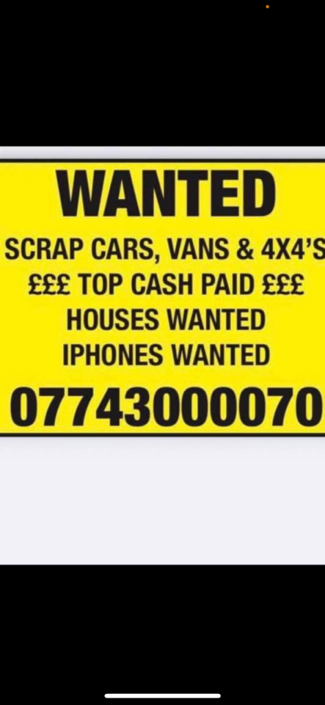 Huddersfield scrap vehicle buyer always 