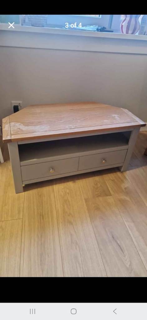 Dunelm Grey Corner TV Unit Stand