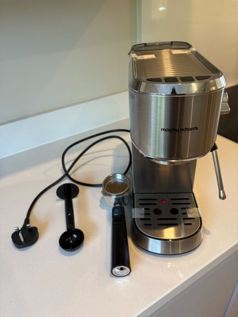 Morphy Richards Espresso Machine – Silver, Good Condition