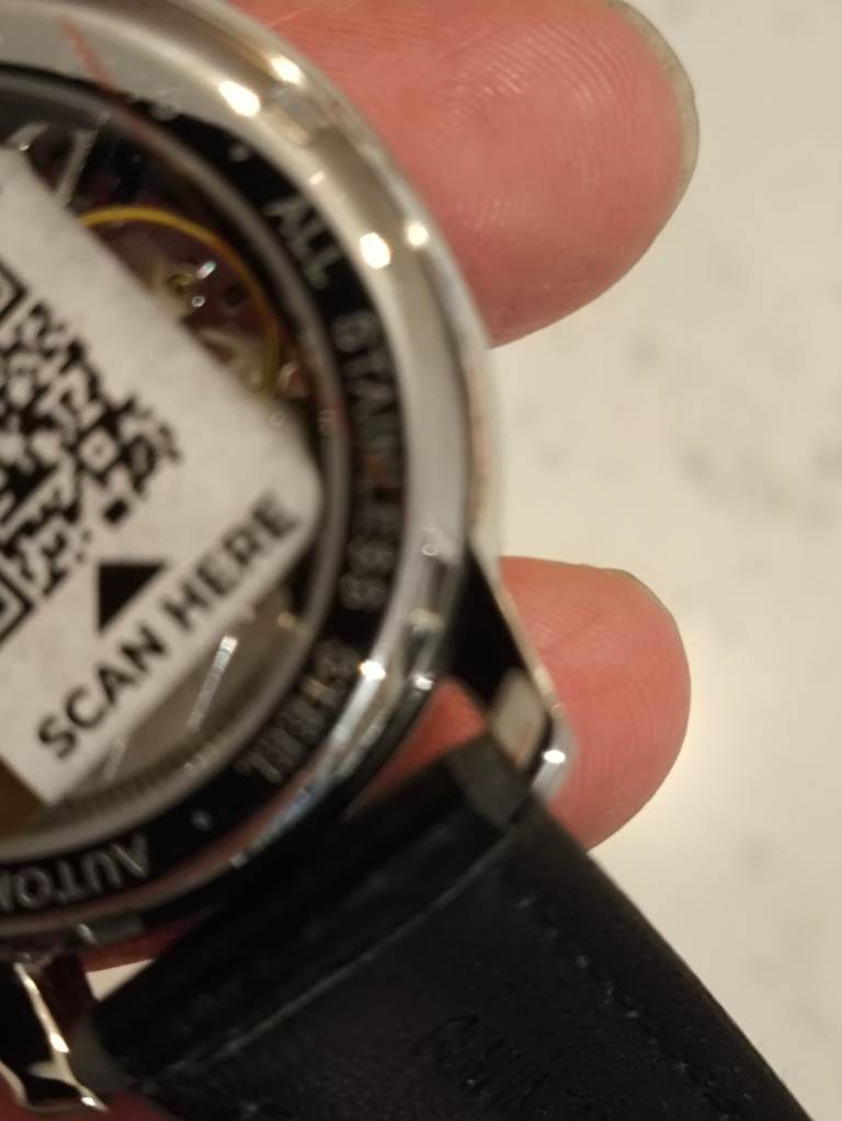 Gents, mens, automatic skeleton watch, new in box