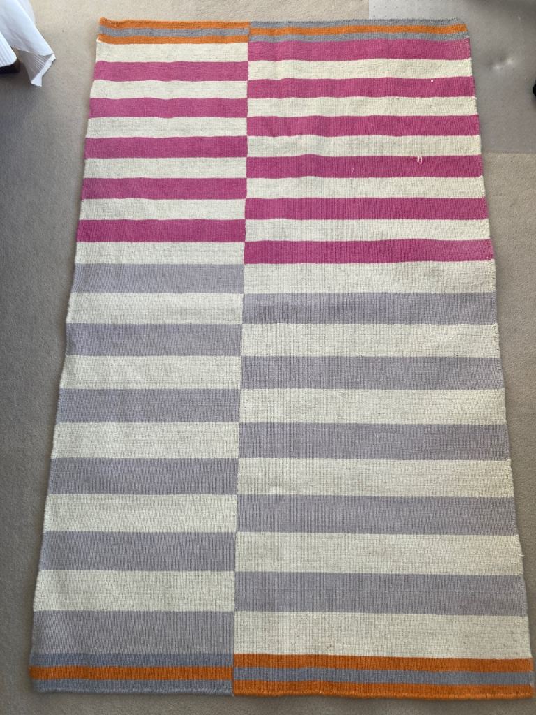 Colourful Striped Flatweave John Lewis Rug – Pink, Grey & White