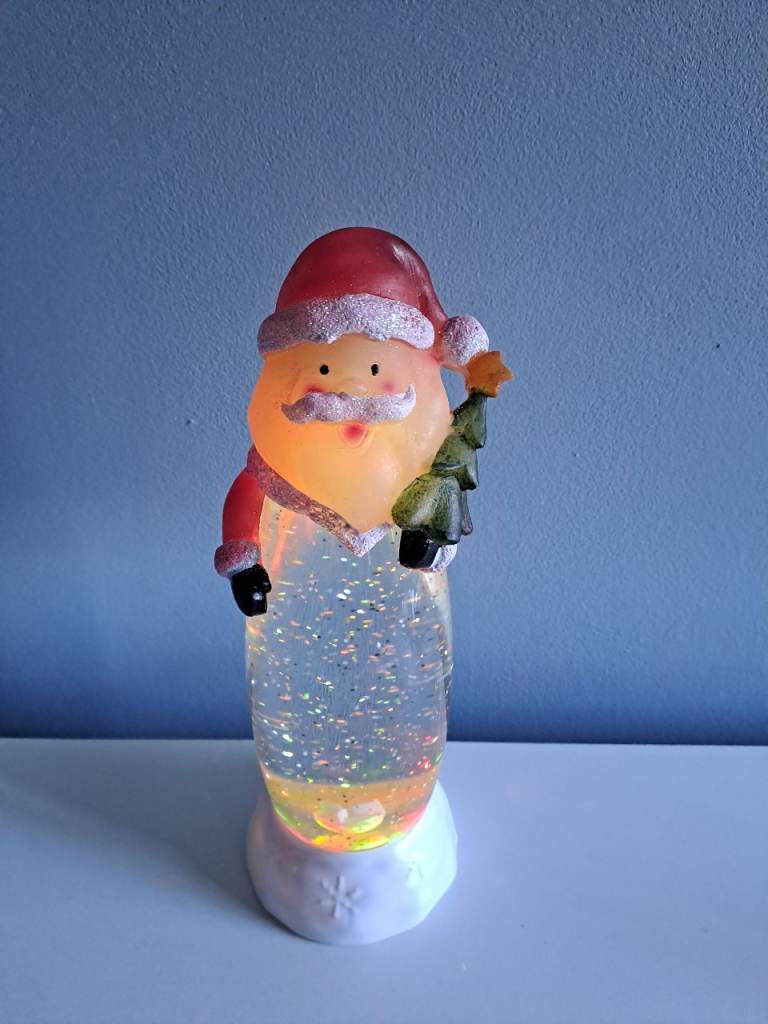 Swirling LED Glitter Father Christmas Christmas Decoration