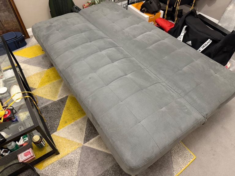 Grey Sofa Bed – Good Condition, Folds Flat, Ideal for Living Room/Spare Room / Guests