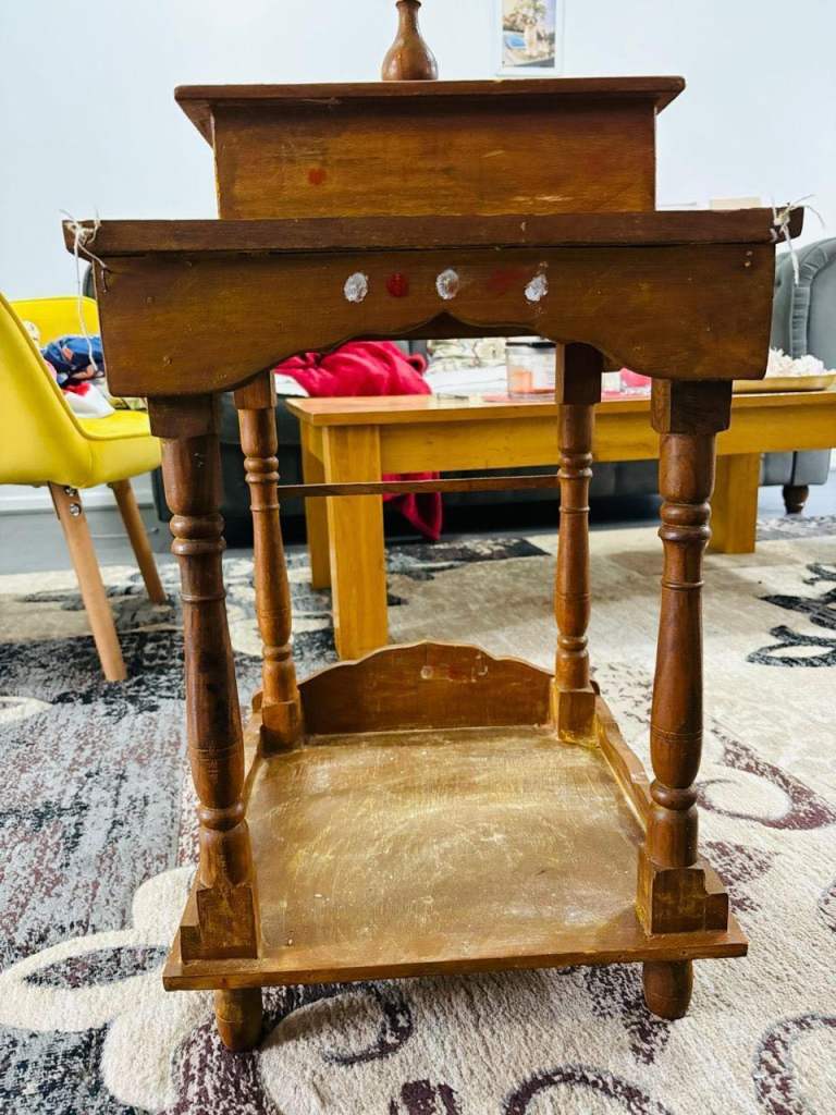 Small Brown Wooden Temple Unit - Fair Condition