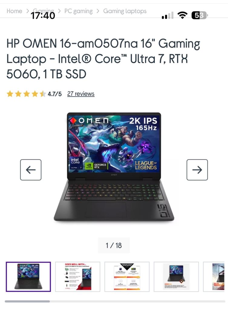 Hp omen gaming laptop