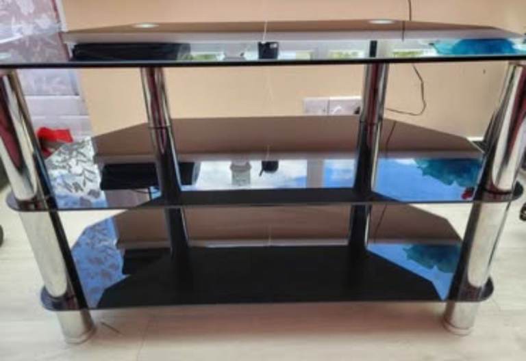 Glass tv stand
