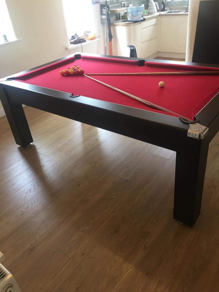 Signature Warwick 7ft Slate Bed Pool Dining Table – Black – Excellent Condition