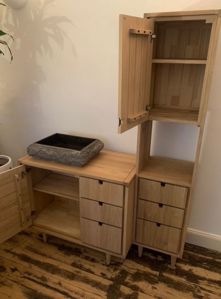 NEW pair of drawers and tall cabinetry - Solid oak - never used - Jonak - Tikamoon
