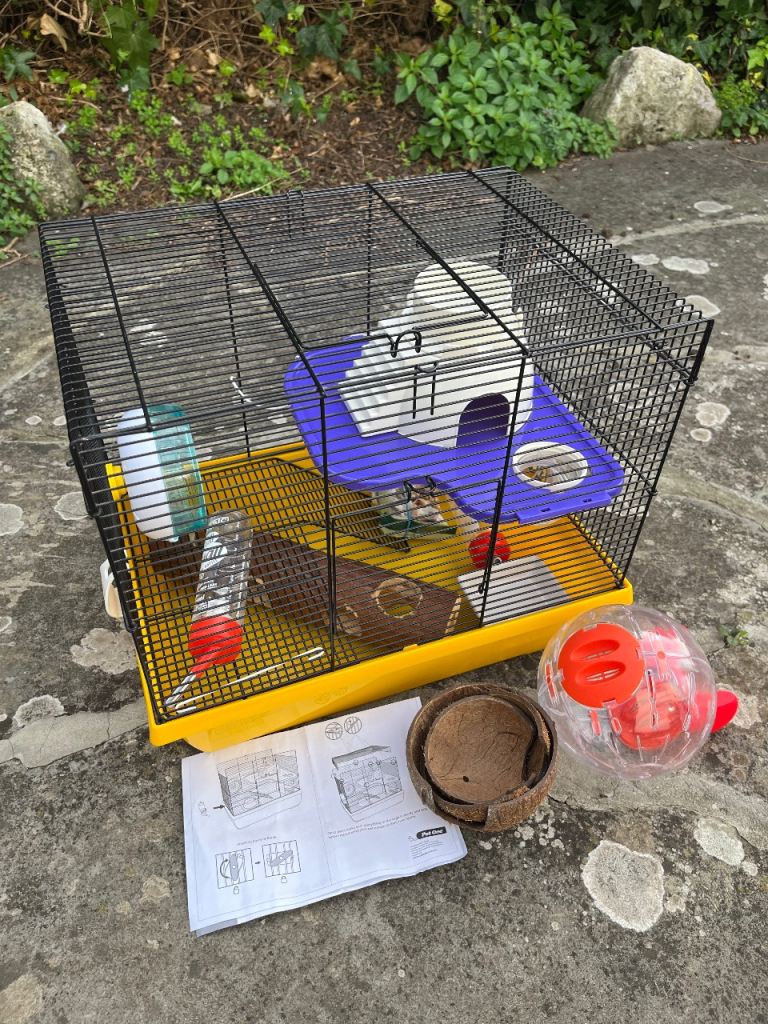 Hamster cage with accessories 