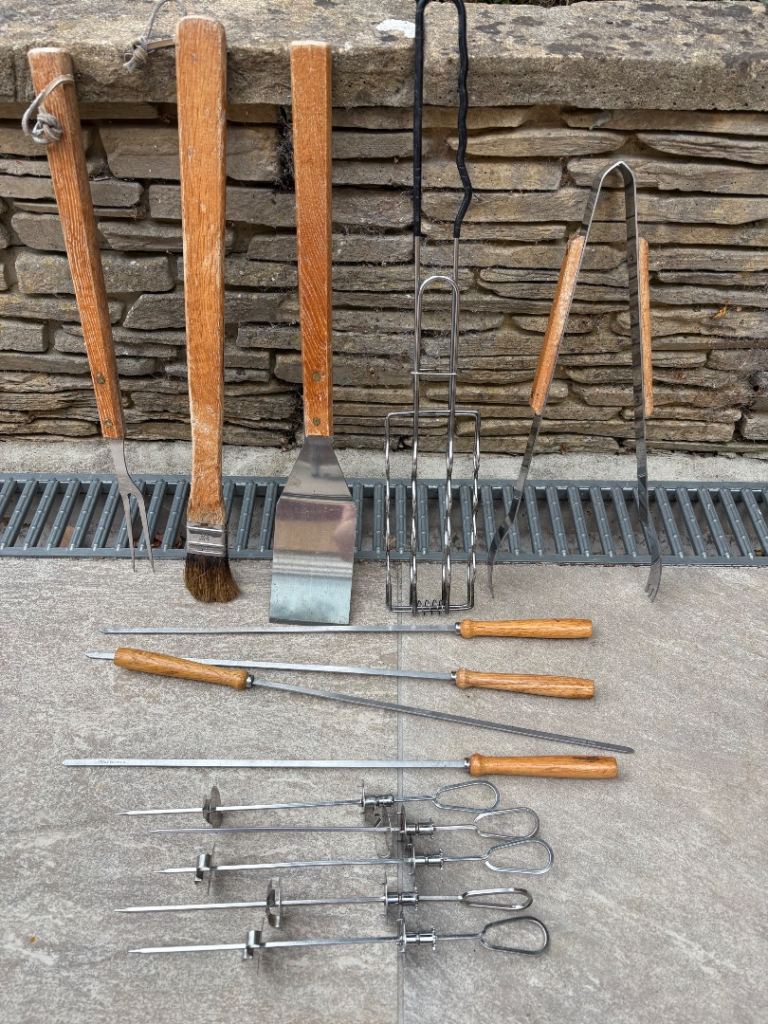 BBQ Tool Set with Skewers – Good Condition