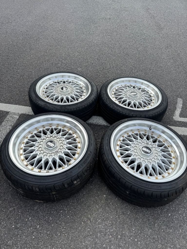 BMW E30 Dare BBS replica alloys 4x100 staggered wheels with tyres