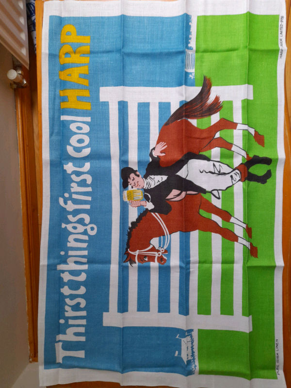 image for VERY RARE! 1970s HARP LAGER Glass Cloth- NEW 