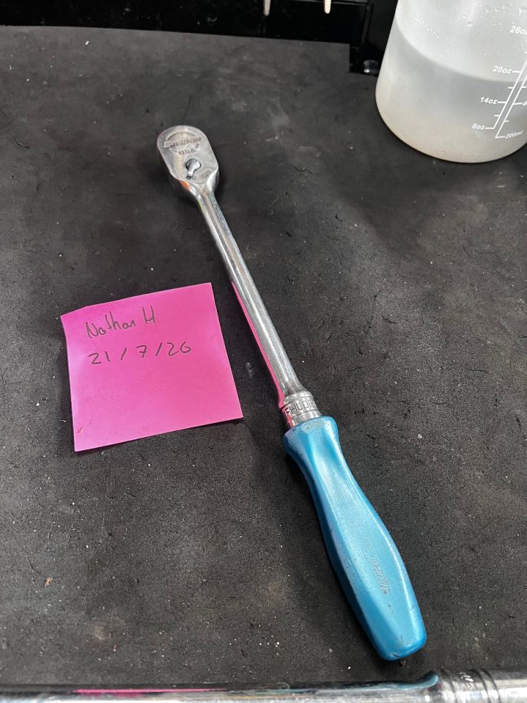 Snap-on 3/8 Drive Long Handle Ratchet - Blue Grip