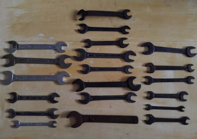 Vintage open ended spanners for sale.