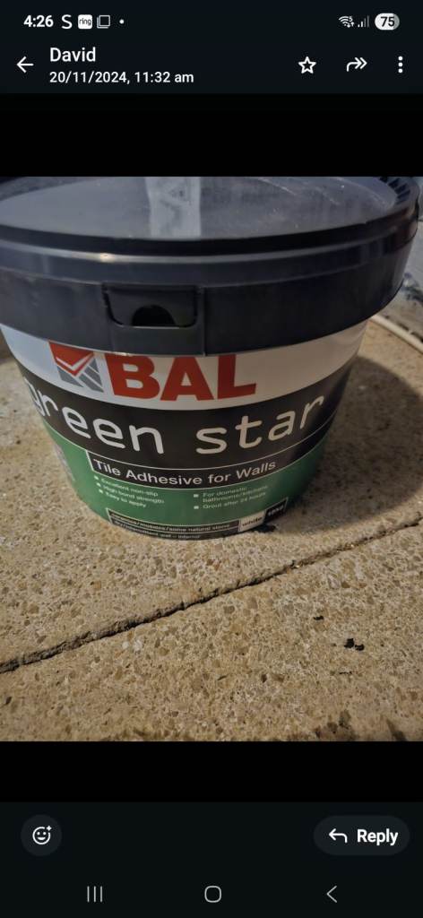 Tile adhesive 10L tubs 