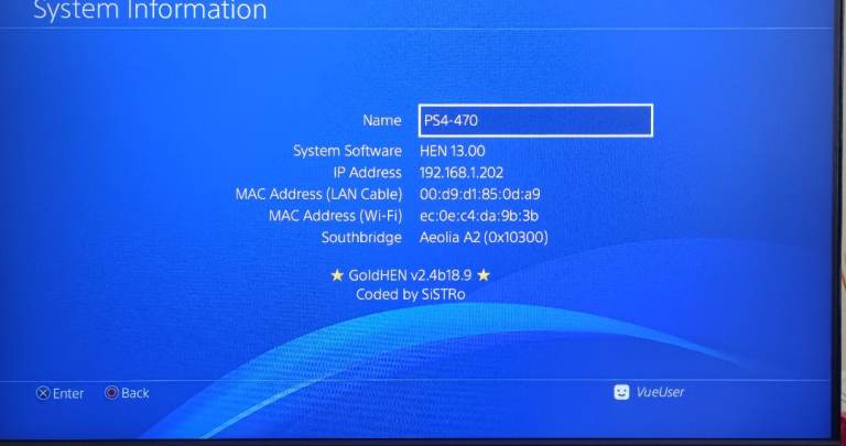 PS4 1Tb GoldHen 13.0 low firmware