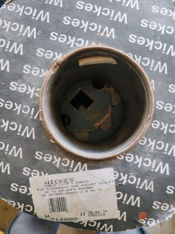 Red and black old colours electric cable, 2.5mm