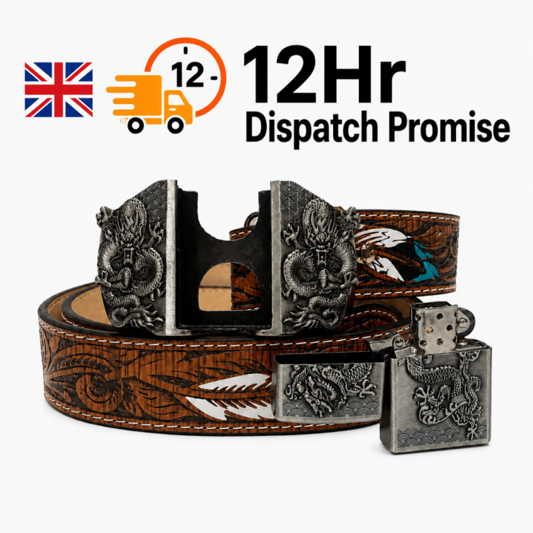 New Removable Lighter Belt 115cm PU Leather Double Dragon Buckle Adjustable Men’s Gift Brown