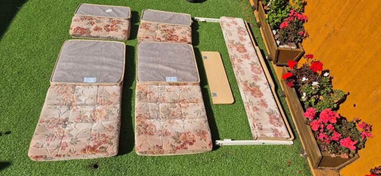 Bunk bed with cushions for camper caravan motorhome boat.