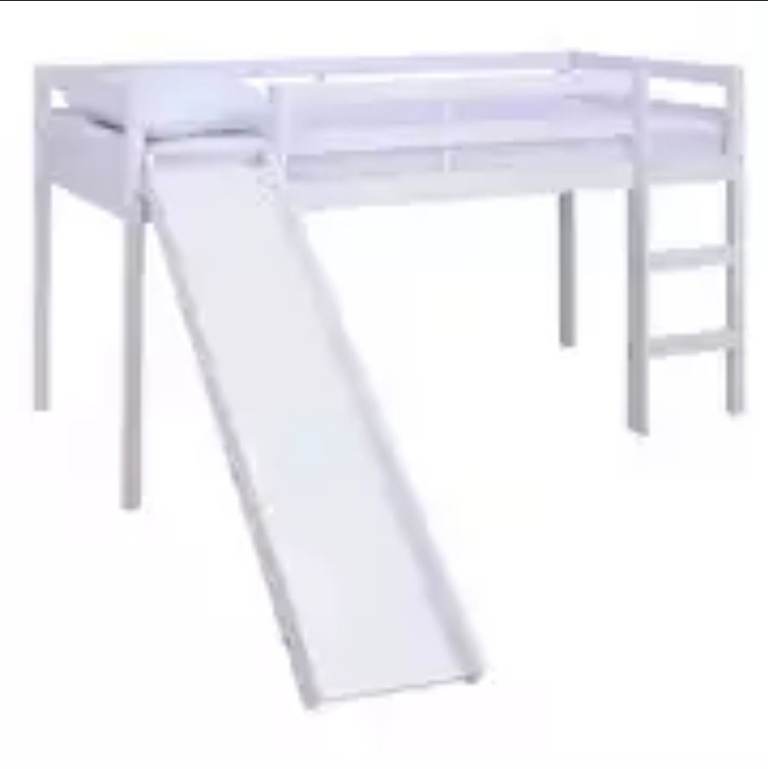 Mid sleeper Cabin standard Single Bed frame and one standard Single mattress Play Area & Slide White