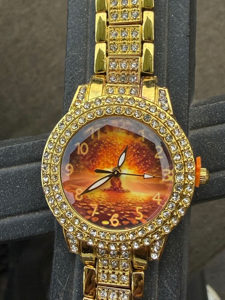 Gold Tone Bling Watch with Explosion Dial – As Good As New