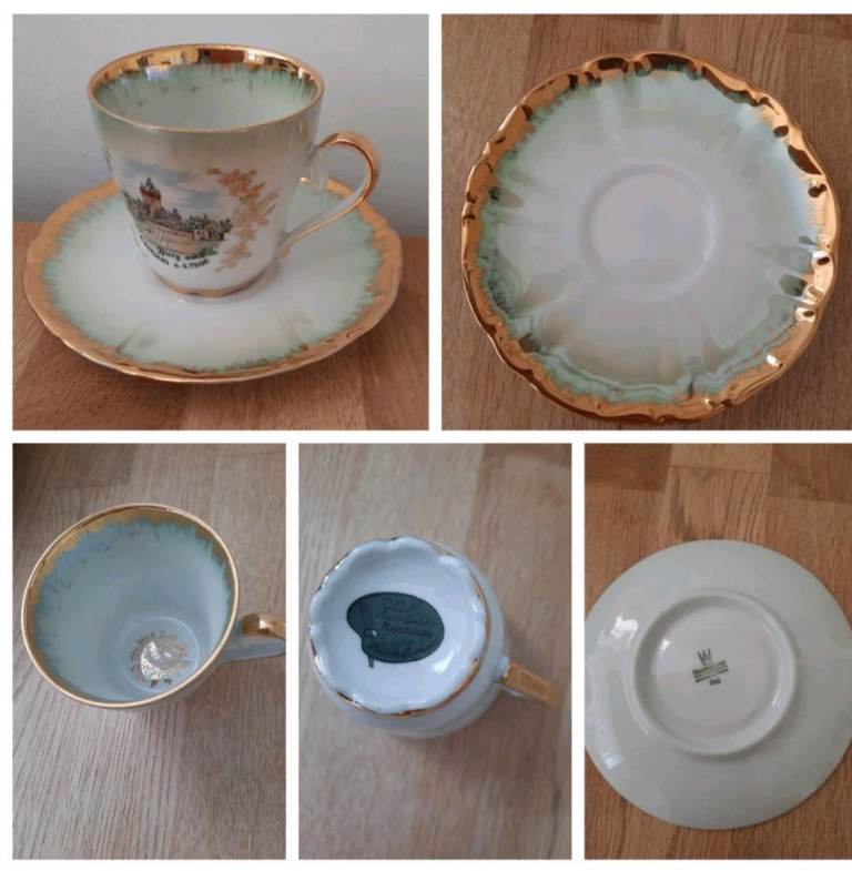 Vintage Small Tea Cup And Saucer : Bareuther Walosassem Bavaria Germany 292