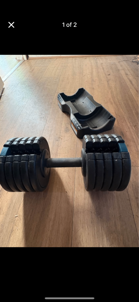 2 x 20kg adjustable dumbbells 