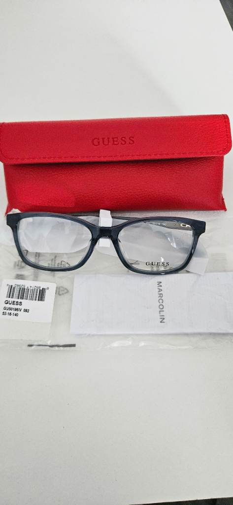 New Guess GU2850 Black Glasses Frames with Red Case