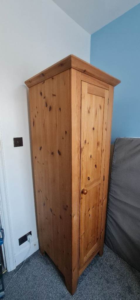 👕 Solid Pine Wood Single Wardrobe 👕