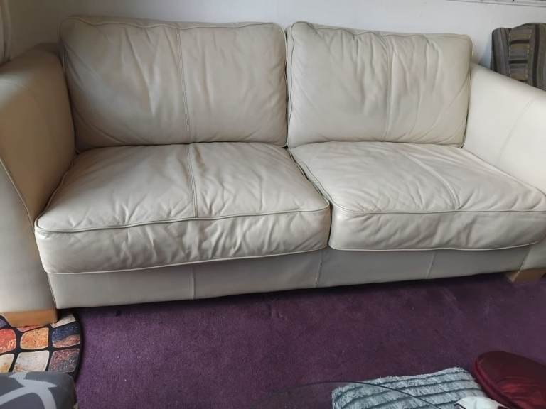 2 sofa cream leather sofa free