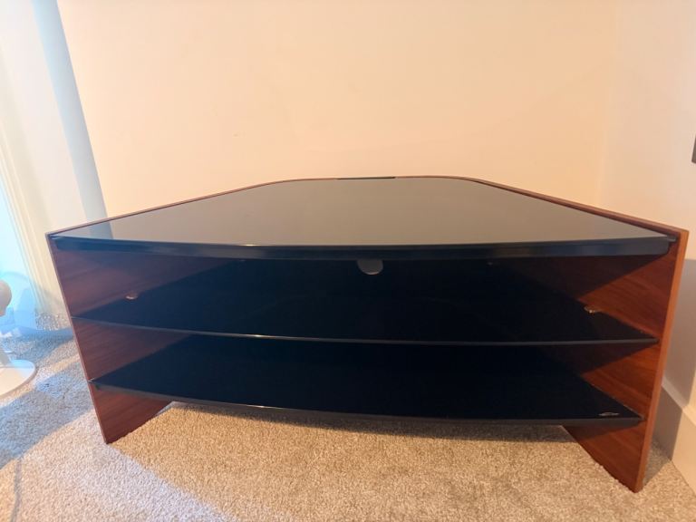 FREE - Corner TV Stand with Glass Top – Collection Only