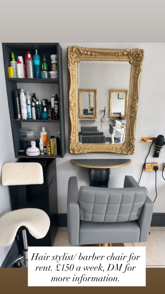 Chair for hire for hairdresser/barber