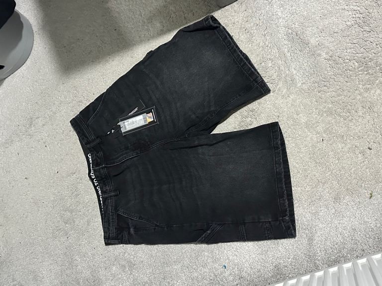 image for Black Denim shorts