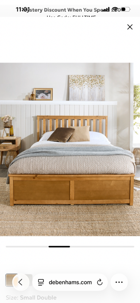 Aspire Wooden Ottoman Storage Bed – Small Double